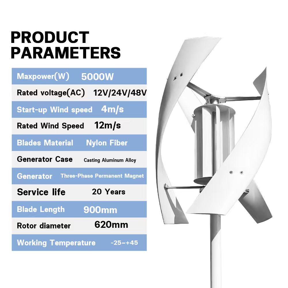 Three-Phase 5000W 5KW Alternat - Wind Solar Hybrid Kit avis et prix