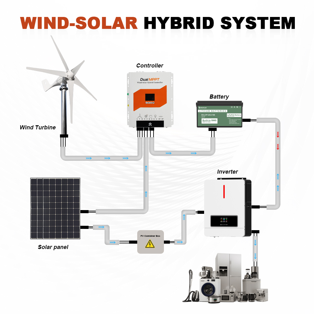 Poland fast delivery 6KW Dual  - Wind Solar Hybrid Kit avis et prix