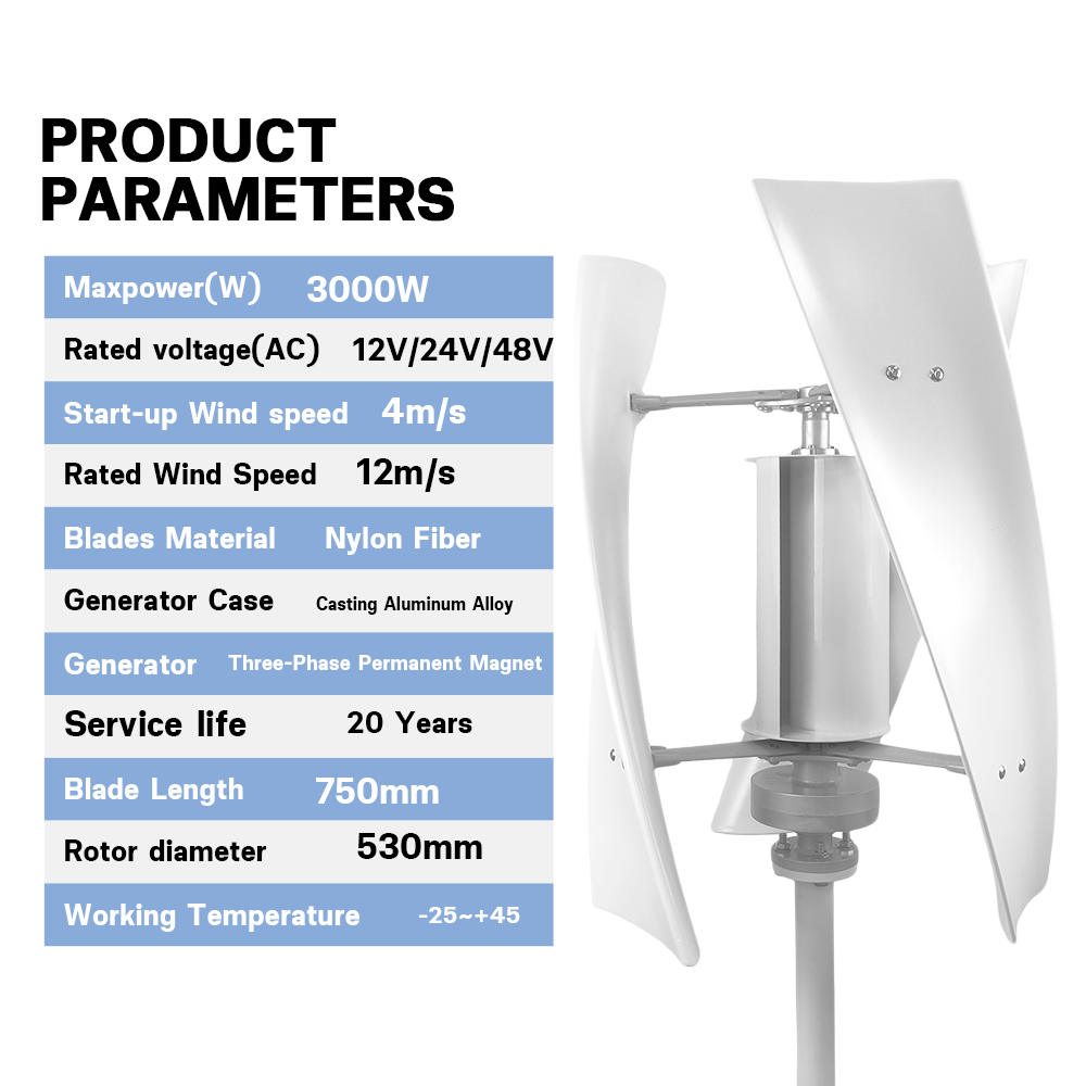 3kw Vertical Axis Windmill 12v - Wind Solar Hybrid Kit avis et prix