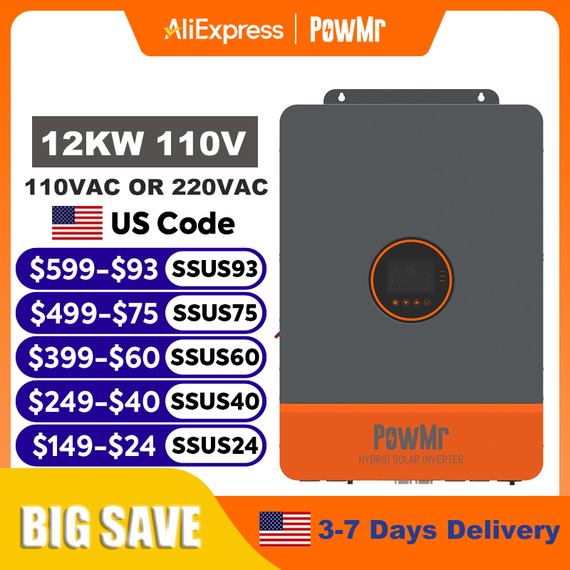PowMr 12KW 10KW Split Phase In - Flexible Solar Panel avis et prix